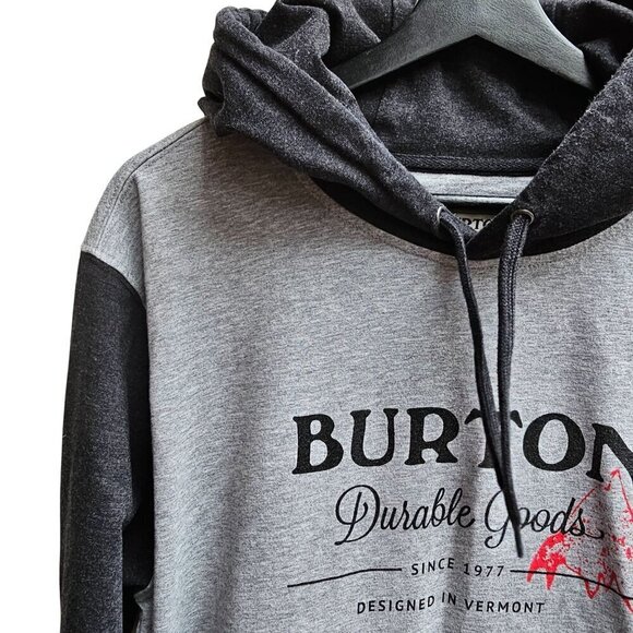 Burton Mens Hoodie Gray & Black Long Sleeve Pullover, Burton Graphic, Size XL - Picture 3 of 10